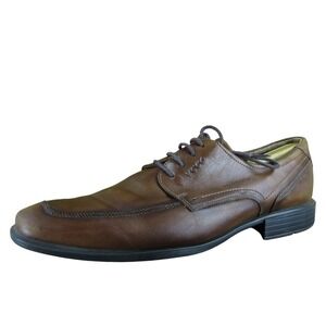 Ecco Men's Derby Oxfords Brown Leather Size 46 Wide Used 2025